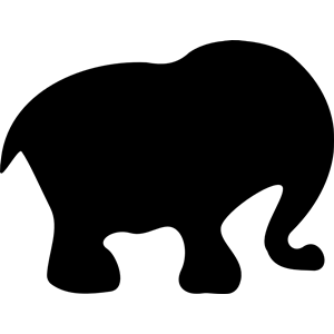 Cartoon elephant silhouette