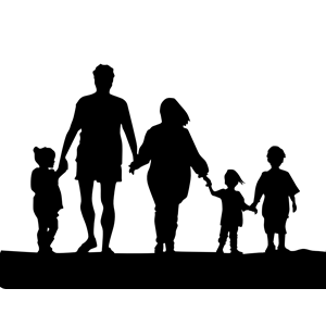 Family Holding Hands Silhouette
