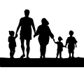 Family Holding Hands Silhouette