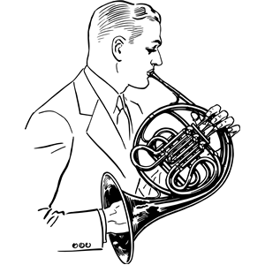 Man playing the french horn