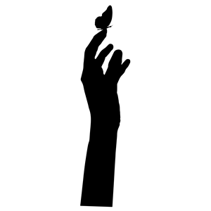 Butterfly On Hand Silhouette