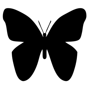 Retro Floral Butterfly Silhouette