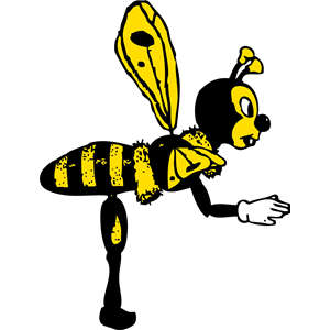 bending bee from side