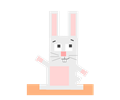 Square Animal Cartoon Rabbit