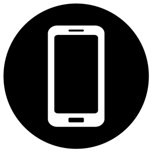 Mobile Icon - White on Black