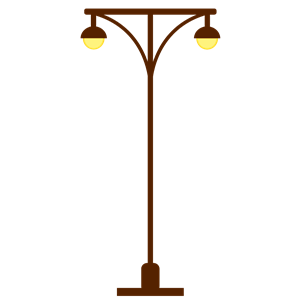 Street Lamp Post- Light Post, two lights.