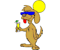 Dog with Cocktail