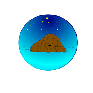 sleeping bear under star