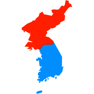 North and South Korea Simple Map