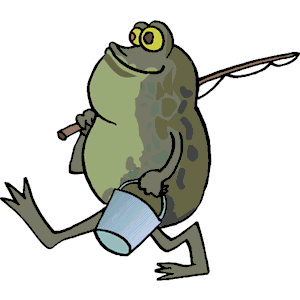 Frog Going Fishing clipart, cliparts of Frog Going Fishing free download  (wmf, eps, emf, svg, png, gif) formats