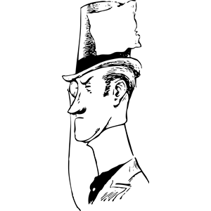 top hat with label