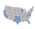 Turquoise U.s. Map