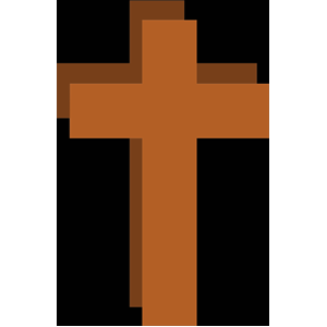 christian cross with shadow