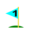 Golf Flag 1st Hole (bolder Black Number)