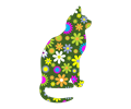 Retro Floral Cat