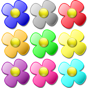 Game marbles - flowers