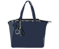 Blue Flat Leather Bag