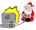 Santa Playing Video Game
