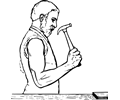 elbow position for hammering