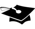 Graduation Hat - Monochrome Icon