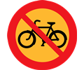 No Bicycles roadsign