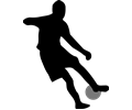 Soccer player dribbling silhouette