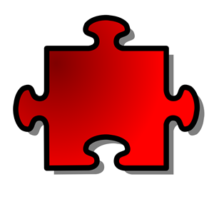 Red Jigsaw piece 08