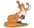 Fox Eating Apple