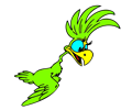 Green Cartoon Parrot