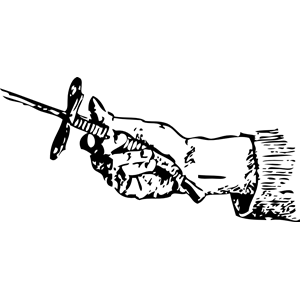 position of hand on foil