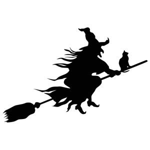 Witch Flying Broom Silhouette