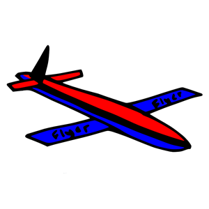 Airplane Red and Blue