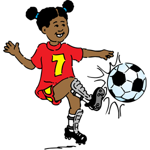 girl playing soccer