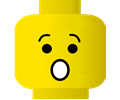 LEGO smiley -- shocked