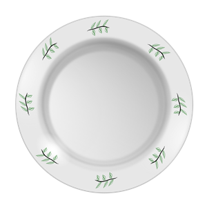 Plate with leaf pattern