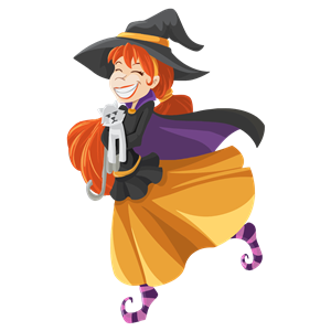 Happy Cartoon Witch Isolated