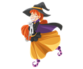 Happy Cartoon Witch Isolated