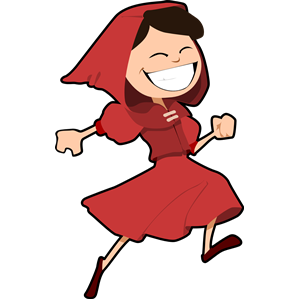 Jumping Girl Dressed in Red