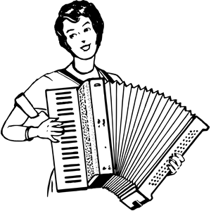 Woman playing accordeon
