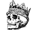 Skull wearing crown