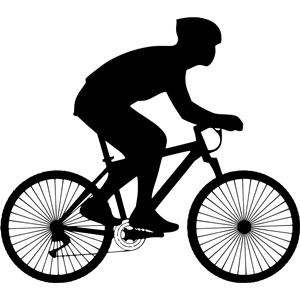 black silhouette of a cyclist