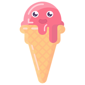 Cute Anthropomorphic Ice Cream Cone