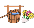 Hakamairi - Bucket and Flowers
