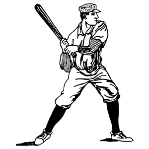 Vintage Baseball Player Illustration