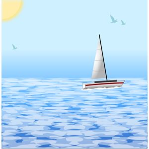 Sea scene with boat