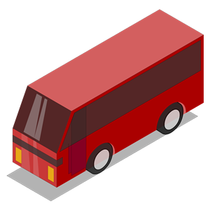 3D Isometric Red Bus