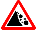Roadsign Falling rocks