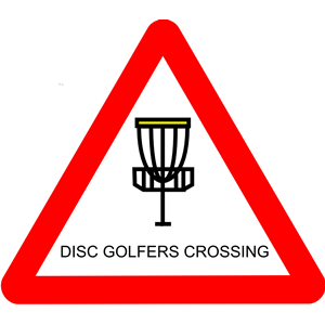 Disc golf roadsign