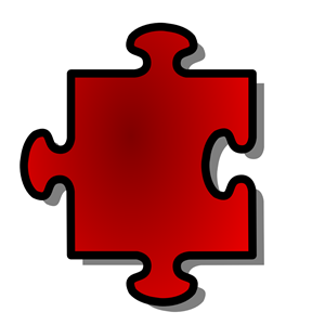 Red Jigsaw piece 07