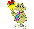 Frog with Flowers